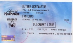 2004-05-28: Élysée Montmartre, Paris, France
