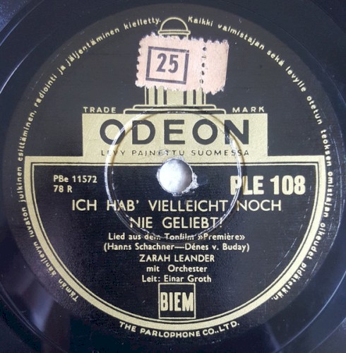 Ich hab’ vielleicht noch nie geliebt! / Kann denn Liebe Sünde sein?