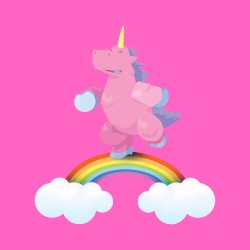 Punk Fluffy Unicorns Dancing on Rainbows