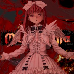 Fiery Town Under Crimson Moon