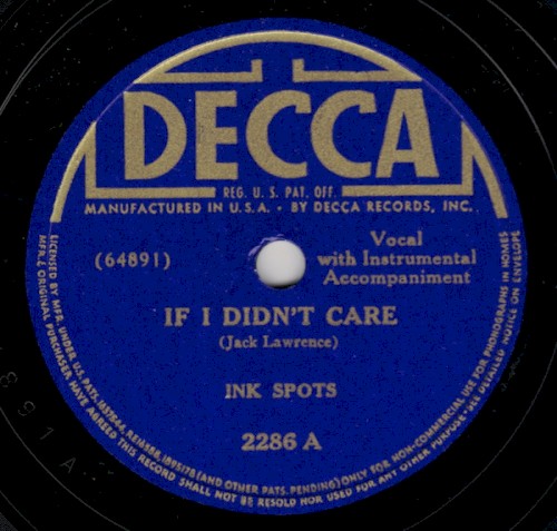 If I Didn't Care / Knock Kneed Sal (On the Mourner's Bench)
