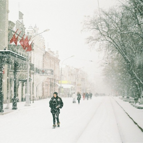 В городе зима