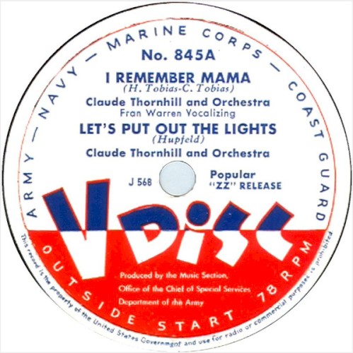 I Remember Mama / Let’s Put Out the Lights / I Cover the Waterfront / Cowbell Serenade