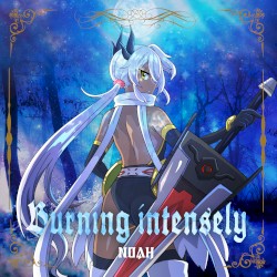 Burning intensely
