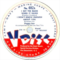 I Get the Blues When It Rains / I Don’t Know Enough About You / I Left a Good Deal in Mobile / I Left My Heart in Mississippi