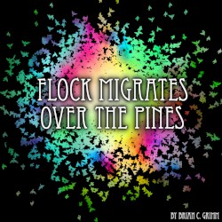 Flock Migrates Over the Pines