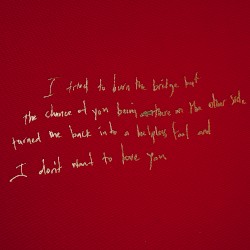 I Don’t Wanna Love You