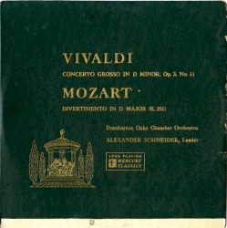 Vivaldi: Concerto grosso in D minor, op. 3 no. 11 / Mozart: Divertimento in D major, K. 251