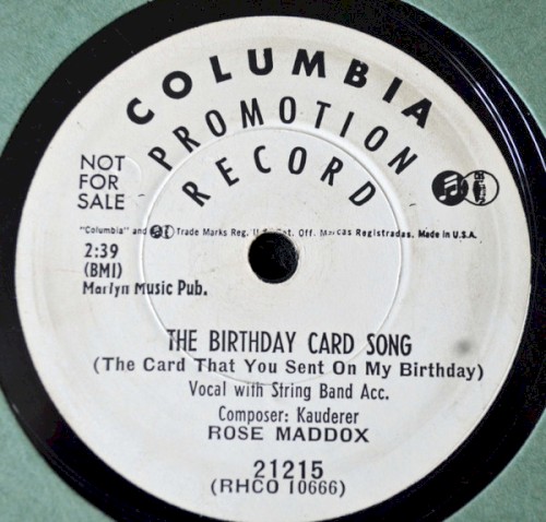 The Birthday Card Song (The Card That You Sent on My Birthday) / Breathless Love