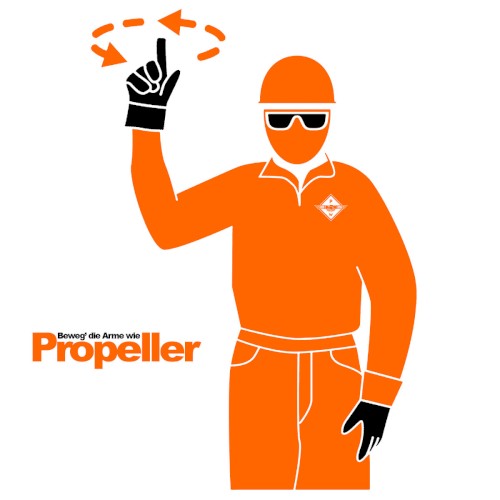 Beweg' die Arme wie Propeller