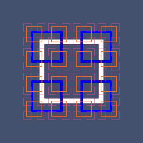 Blue Pink Orange White