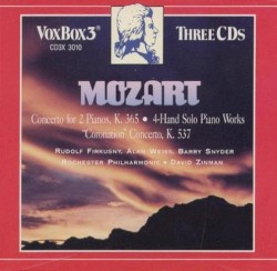 Concerto for 2 Pianos, K. 365 / 4-Hand Solo Piano Works / "Coronation" Concerto, K. 537