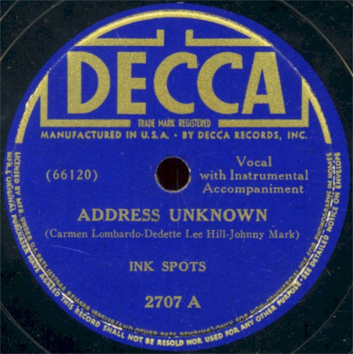 Address Unknown / You Bring Me Down