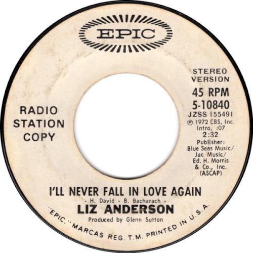 I’ll Never Fall in Love Again