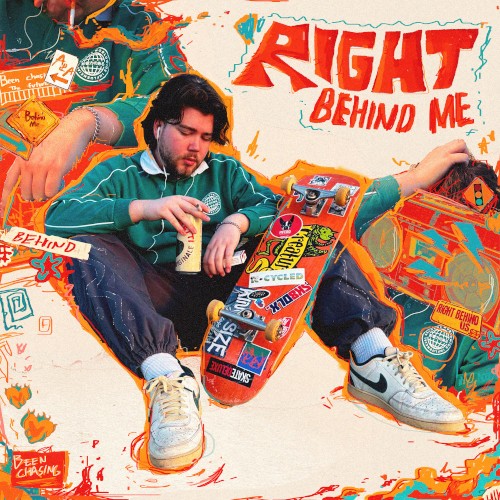 right behind me