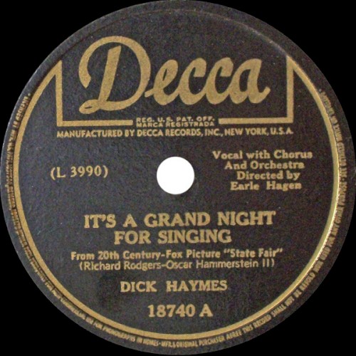 It’s a Grand Night for Singing / All I Owe Ioway