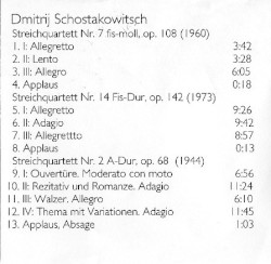 Streichquartette Nr. 7,14 & 2