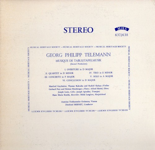 Musique de Table/Tafelmusik