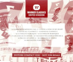 Warner Classics United Kingdom Instore Compact Disc