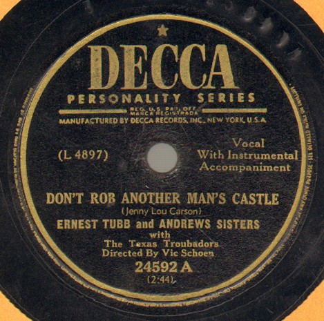 Don’t Rob Another Man’s Castle / I’m Biting My Fingernails and Thinking of You