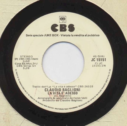 La vita è adesso / Tight Connection to My Heart (Has Anybody Seen My Love)
