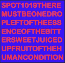 There Must Be One Drop Left of the Essence of the Bittersweet Juiced Up Fruit of the Human Condition