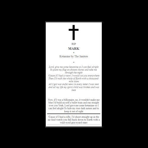Ketamine (RIP Mark Lanegan)