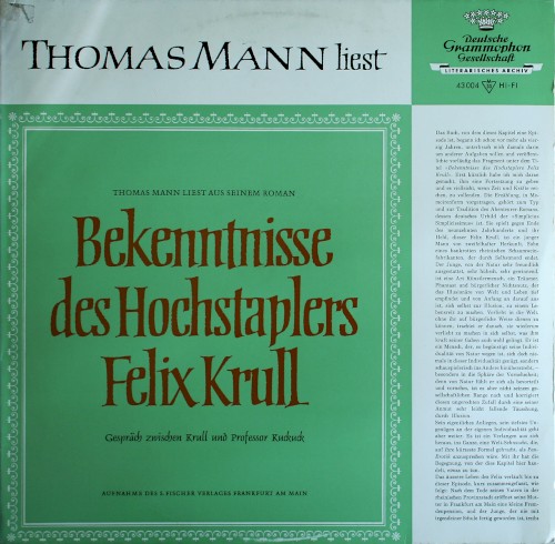Bekenntnisse des Hochstaplers Felix Krull: Gespräch zwischen Krull und Professor Kuckuck