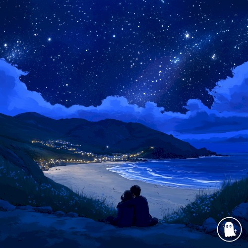 Night beach with you