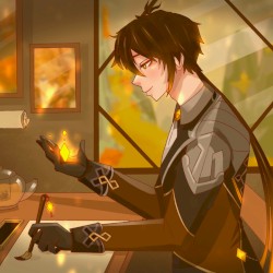 brewing tea with zhongli