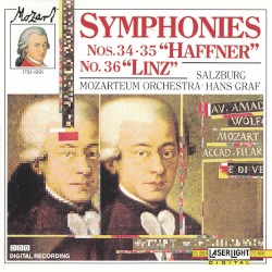 Symphonies nos. 34, 35 "Haffner" / no. 36 "Linz"