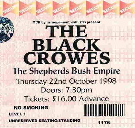 1998-10-22: Shepherd's Bush Empire, London, UK
