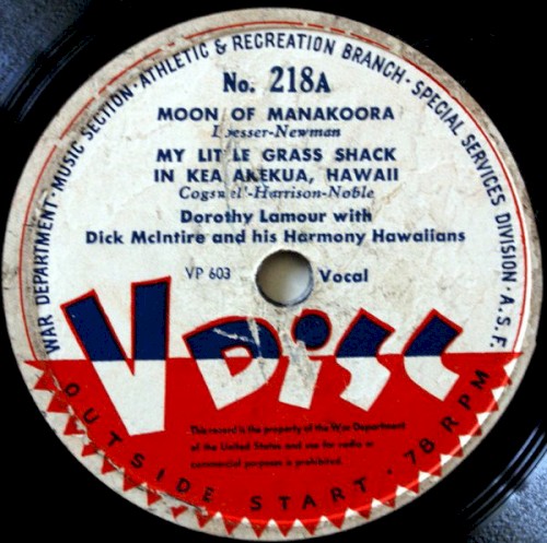 Moon of Manakoora / My Little Grass Shack in Kealakekua, Hawaii / Gulf Coast Blues