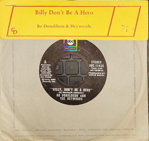 Billy, Don't Be A Hero / Don't Ever Look Back