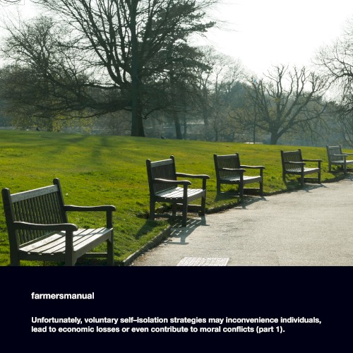 Unfortunately, voluntary self-isolation strategies may inconvenience individuals, lead to economic losses or even contribute to moral conflicts (part 1).