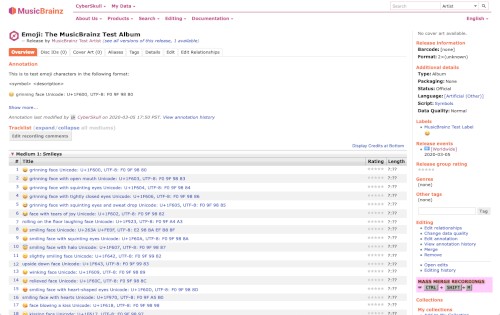 Emoji: The MusicBrainz Test Album