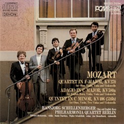 Quartet in F major, KV 370 / Adagio in C major, KV 580a / Quintet in C minor, KV 406 (516b)