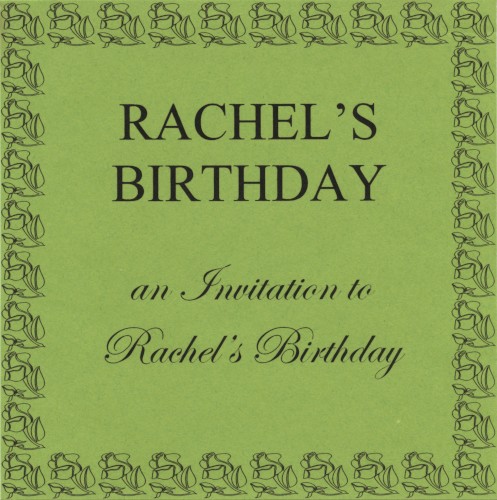 An Invitation to Rachel’s Birthday