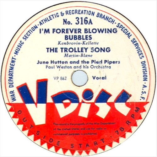 I’m Forever Blowing Bubbles / The Trolley Song / Out of Nowhere / Louise