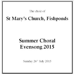Summer Choral Evensong 2015