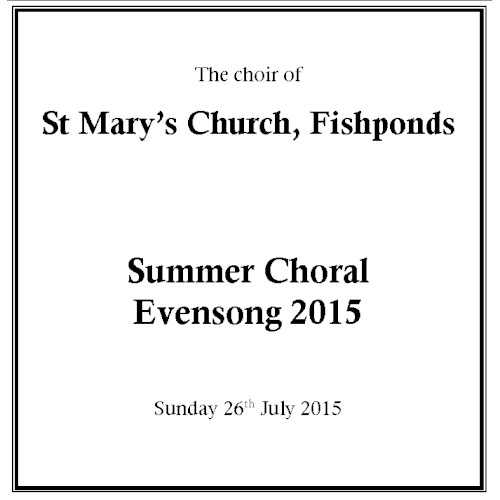 Summer Choral Evensong 2015
