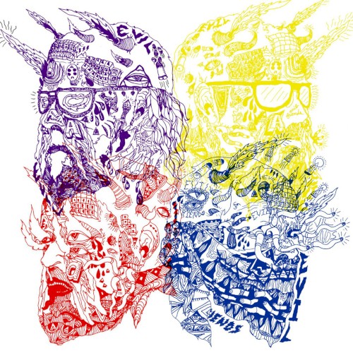 Purple Yellow Red and Blue