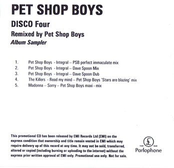 Disco Four - Remixed by Pet Shop Boys (album Sampler)