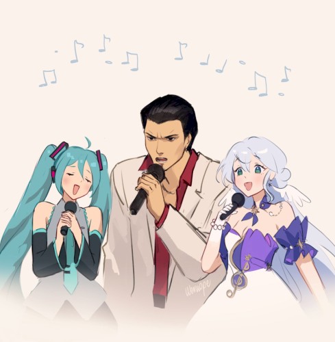 Baka Mitai (Dame dame) - Ultimate Extended Mashup Version: Kiryu Kazuma, Hatsune Miku & Robin Cover