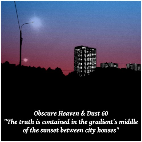 The Truth Is Contained in the Gradient’s Middle of the Sunset Between City Houses