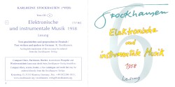 Elektronische und instrumentale Musik 1958: Lesung
