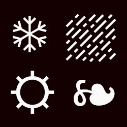 ❄ ⛆ ⛭ ❧