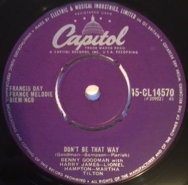 Don't Be That Way / And the Angels Sing