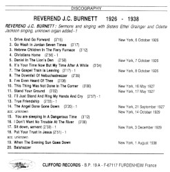 Reverend J. C. Burnett 1926 - 1938