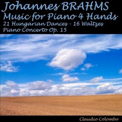Music for Piano 4 Hands: 21 Hungarian Dances, 16 Waltzes & Concerto №1 op 15